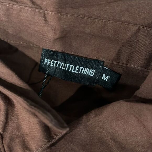 Pretty Little Thing NWT Elegant Brown Women's Button up Top - M - Picture 7 of 8